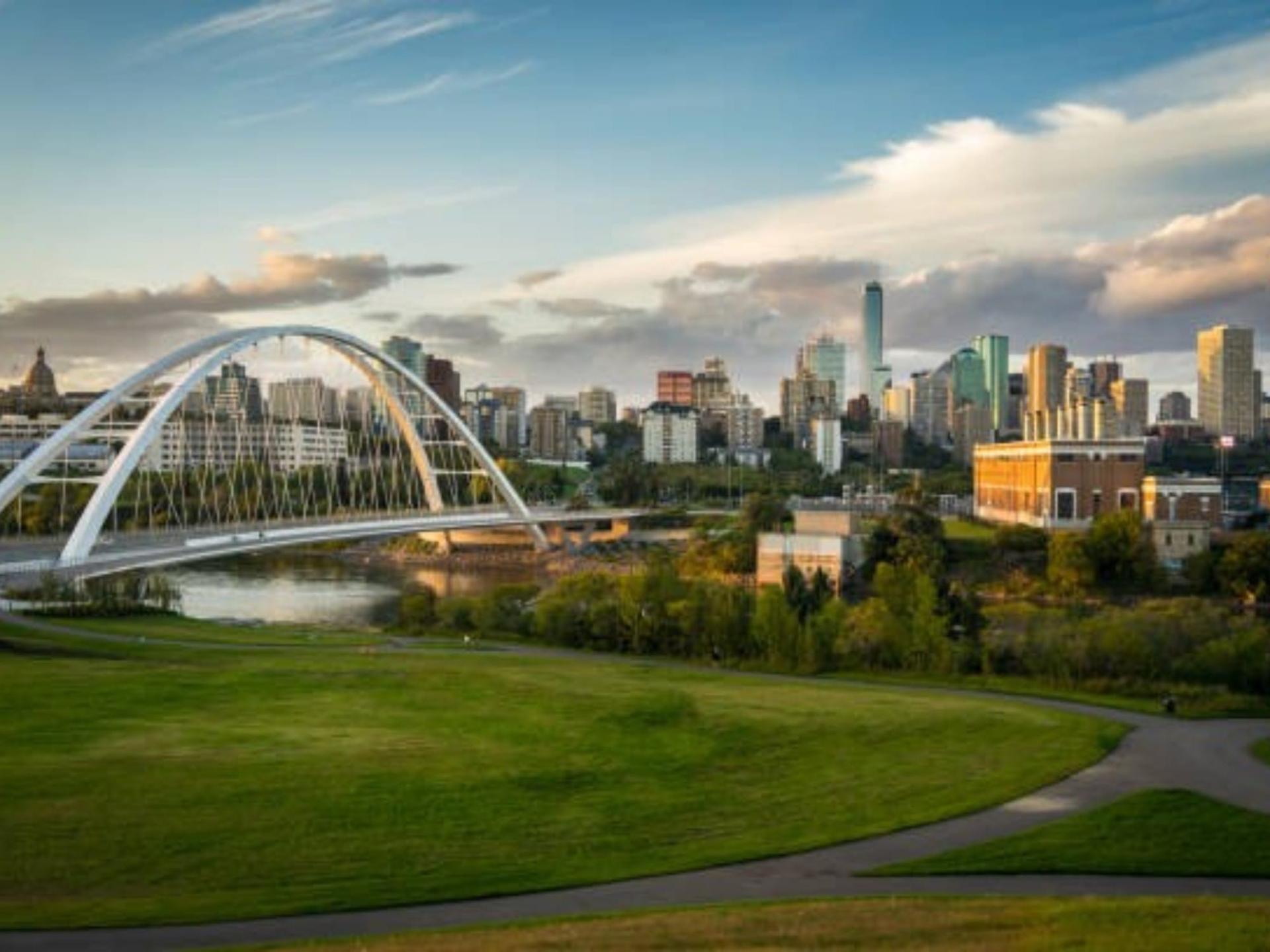 Edmonton skyline and river valley