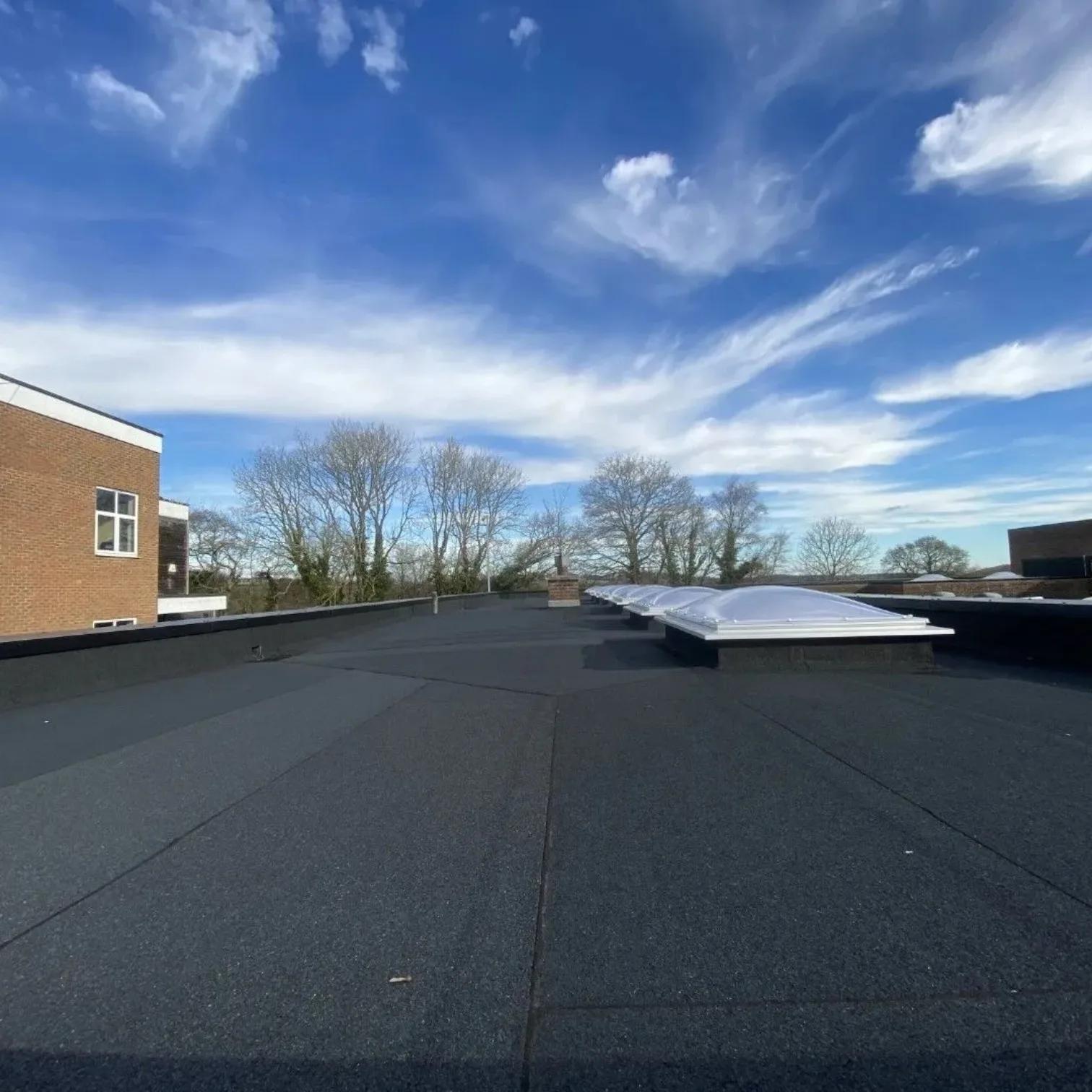 Residential flat roof on an Edmonton home