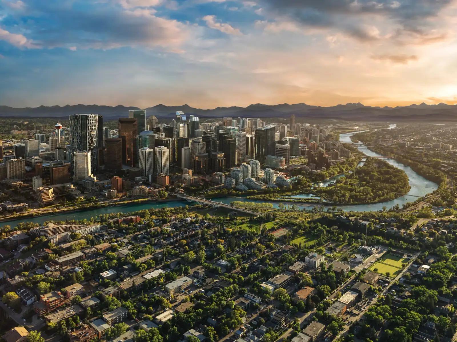 Calgary skyline and Bow River