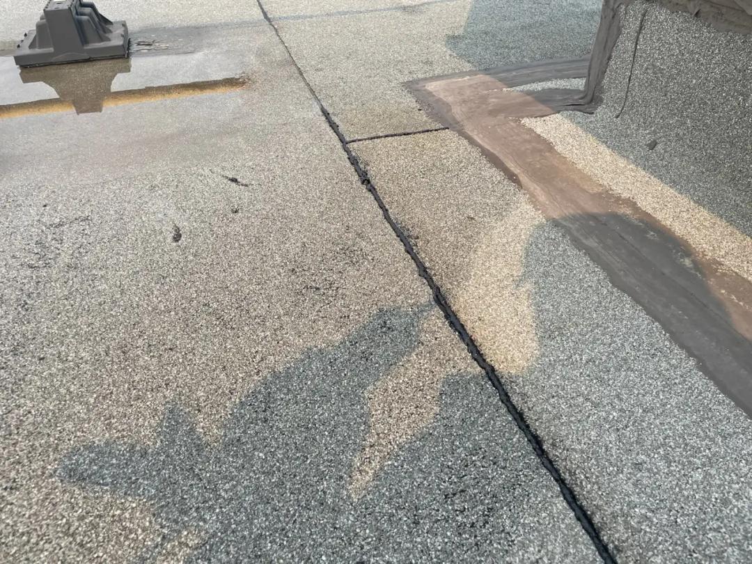 Sealed seam and flashing on the commercial roof
