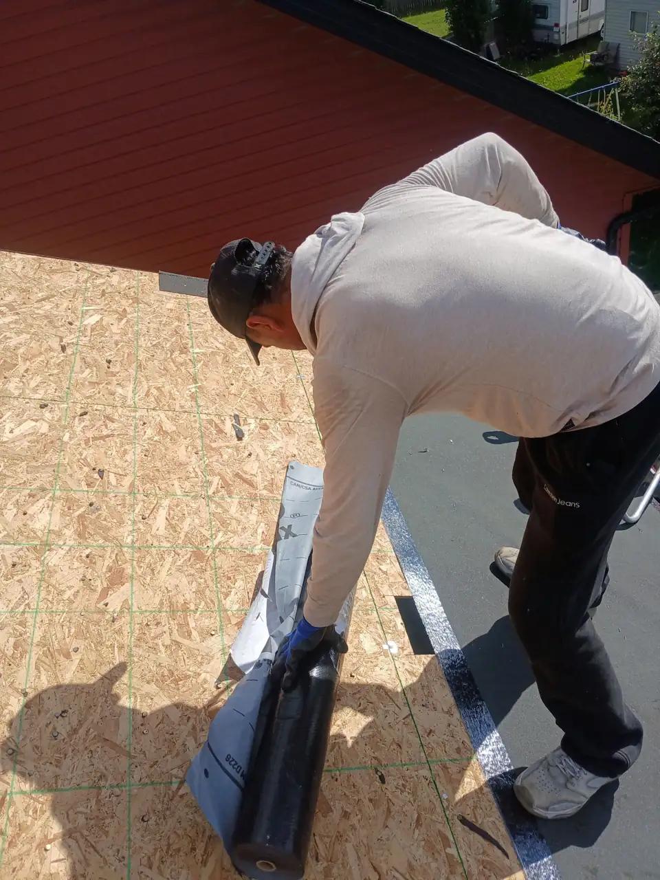 RESISTO synthetic underlayment going down over the deck
