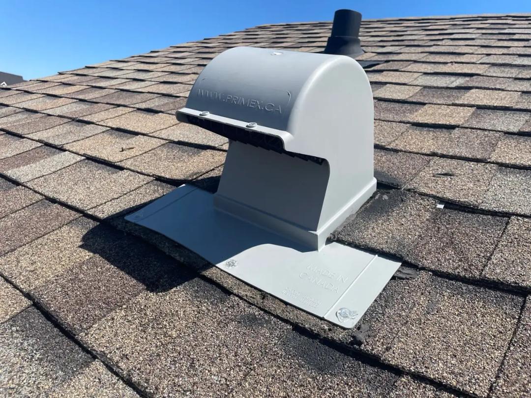 New roof vent installed and sealed on the roof