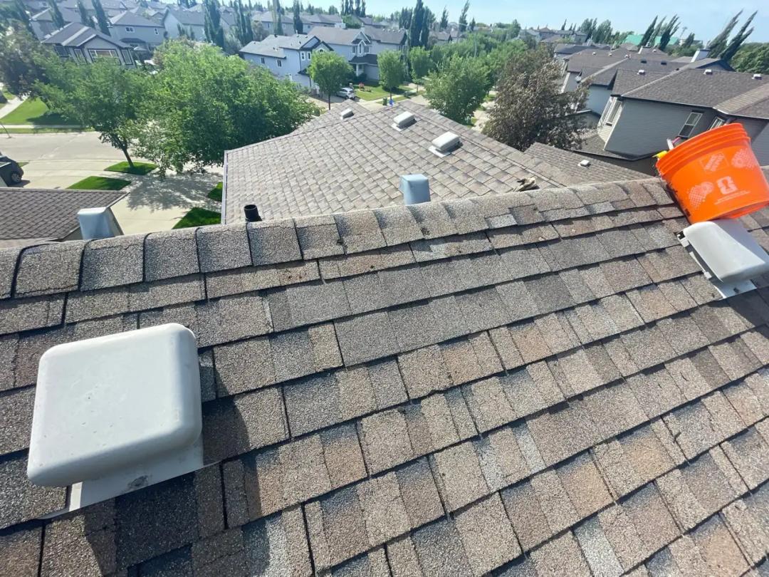 Completed shingle repair, roof closed to the weather