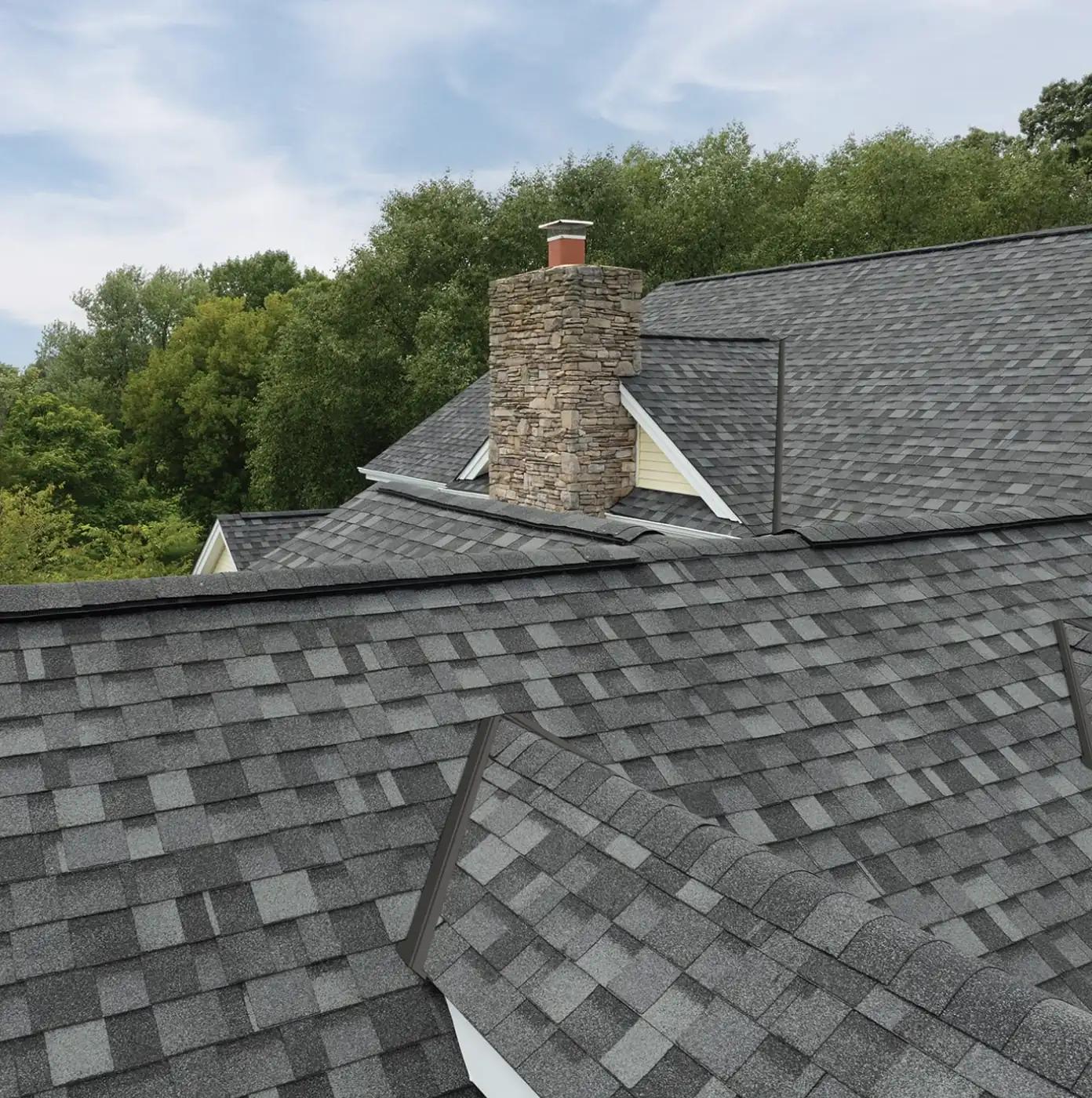 Residential roof on a Devon, Alberta home after a roof replacement